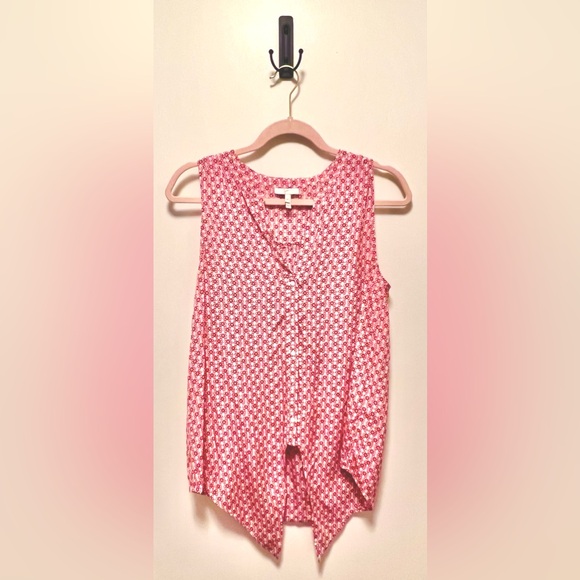 Joie Tops - Joie Button Down Tank Top, Red/White Geo Print (Size Medium) *NWOT*BRAND NEW!🎁*